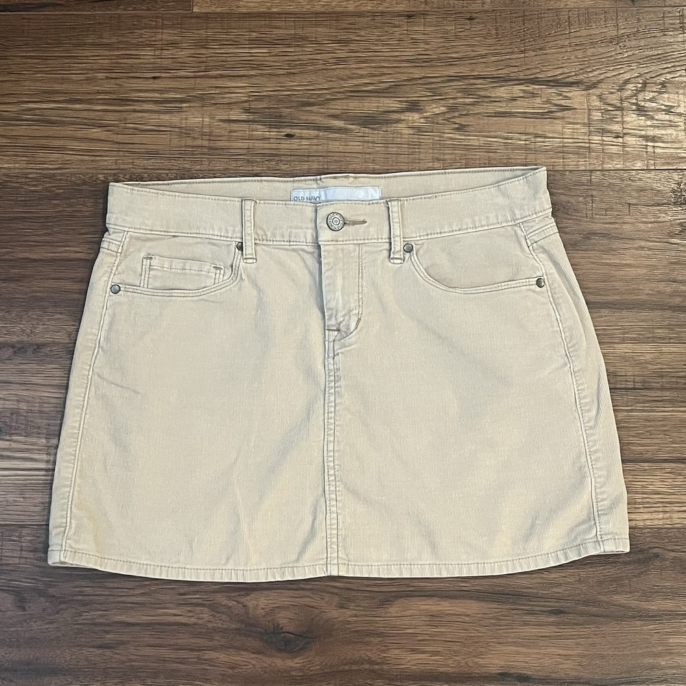 Y2K Old Navy Corduroy Tan 2000s Micro‎ Mini Skirt Size 4 Low Rise Streetwear